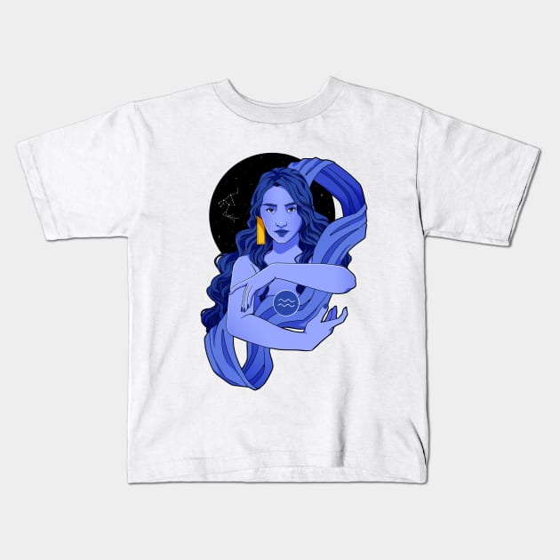 Aquarius Kids T-Shirt by Karothekreator